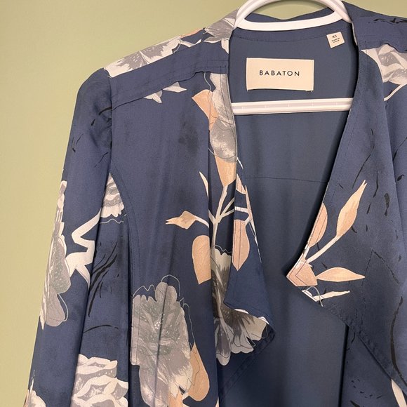 BABATON ARITZIA Quincy Jacket sz XS Floral Trench Fall Pockets Layers Tailored - Picture 4 of 15